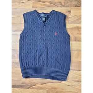 Polo Ralph Lauren Youth Size Small Cable Knit V Neck Sweater Vest